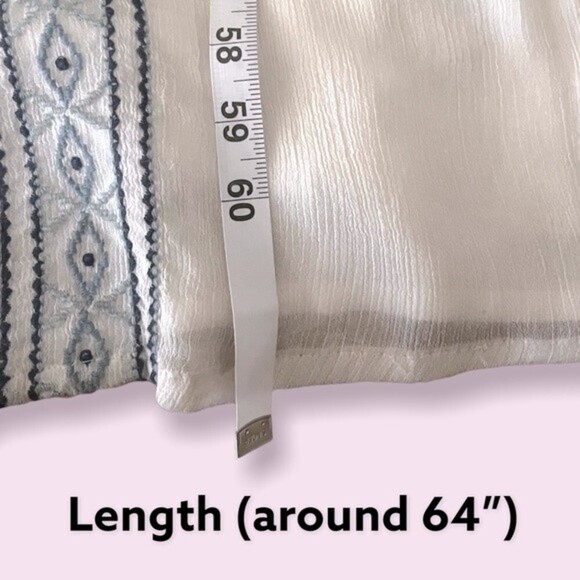 ale By Alessandra Maxi Dress White Blue Embroidered Open Back Womens Size Small - Picture 11 of 13